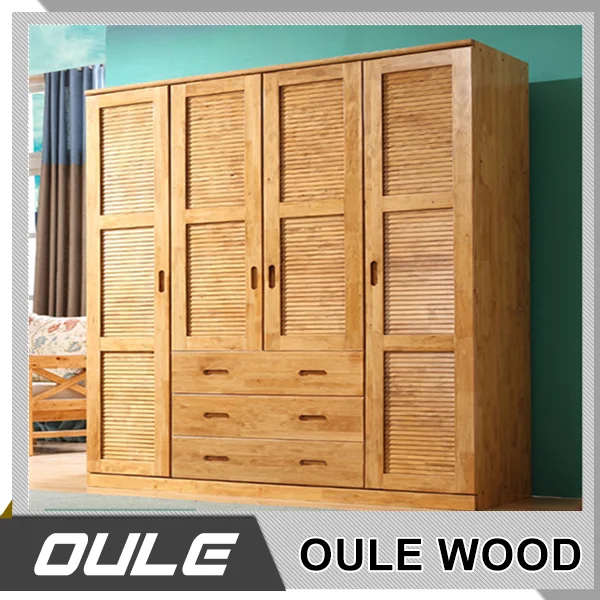 Bedroom Furniture 4 Doorwood Wardrobe With Drawers And Louvre Door