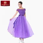 Back bowknot modern ballroom evening dance dress with large organza hem