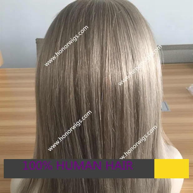 F295 Chinese human hair full lace wig with silk top 4x4inch #21 color 14" length 130% hair density silky straight wigs
F295 Chinese human hair full lace wig with silk top 4x4inch #21 color 14" length 130% hair density silky straight wigs