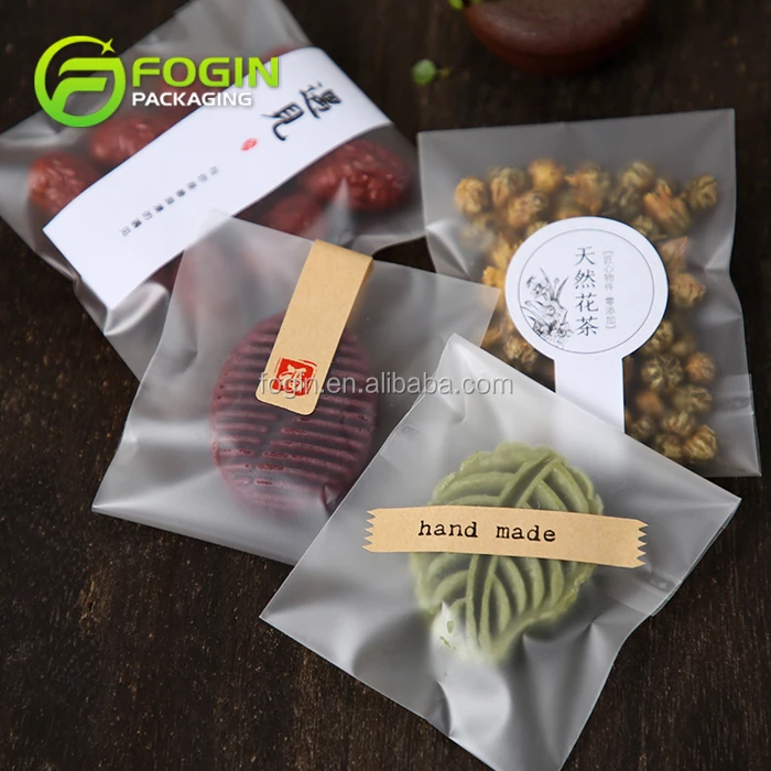 custom high quality vinyl clear opp plastic tea cookie packing