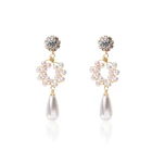 Baroque pearl jewelry sterling silver pin, handmade hoop earring geometric wire woven pearl earrings