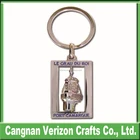Factory custom fancy silver metal keychains keyrings