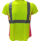 100% polyester microfiber lady's high visibility t-shirt dry fit women's dri fit safety shirt
