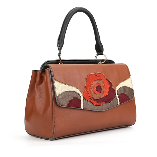 6980 Paparazzi design floral patch flap PU leather Guangzhou factory handbags, Brown color, various colors available
6980 Paparazzi design floral patch flap PU leather Guangzhou factory handbags, Brown color, various colors available