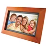 Auto on off small size HD panel loop video wooden wholesale digital photo frame