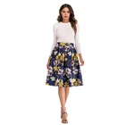 Big Swing skirt in pleasant leaf printing for woman plus sizes