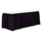 hot sale polyester banquet ruffled table skirt for wedding conference tablecloth