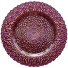 13 inch Cheap Decorative Wedding Events Catering Purple Peacock Charger Plate Wholesale