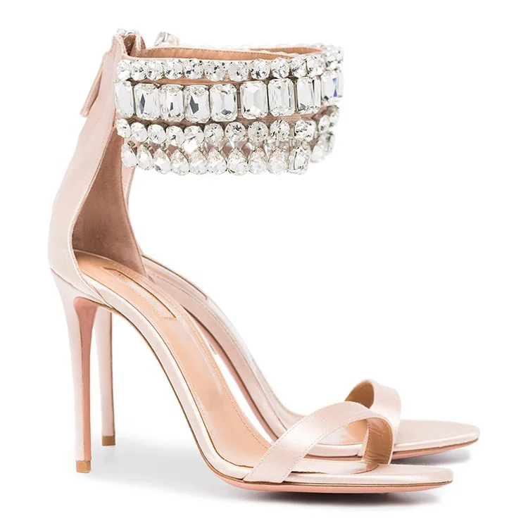 Classic Pink Gem Satin Sandals Women Rear Zip Crystal High Heel Wedding Sandal, Pink/beige/black/beige/customized
Classic Pink Gem Satin Sandals Women Rear Zip Crystal High Heel Wedding Sandal, Pink/beige/black/beige/customized