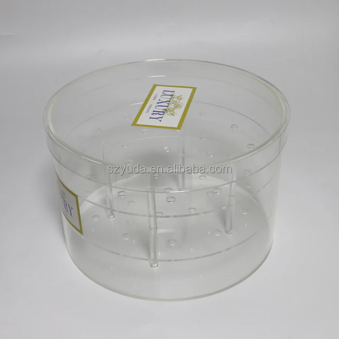 perspex cylinder gift packaging acrylic round flower box