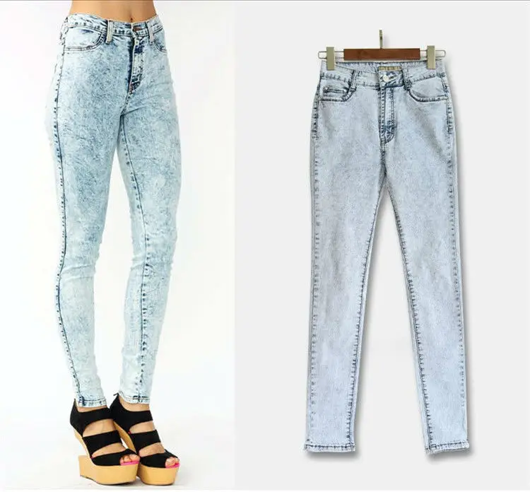 blue acid wash jeans womens