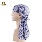 Wholesale Doo Rag Women Men Printed Pattern Durag Bandana Chemo Cap Head Wrap Durag For Men TJM-05G