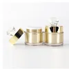 cosmetic packaging 5g 15g 30g 50g gold shiny luxury cosmetic jar cream container acrylic jar with crystal cap