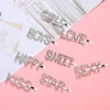 Factory Women Lovely Hair Daily Jewelry Accessories Hair Clips Silver Plated Word Letter Crystal Bobby Hair Pin For Girls