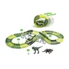 Amazon 120 pcs flexible dinosaur toy DIY track toy for kids Plastic puzzle railway toys track B/O rail car toy