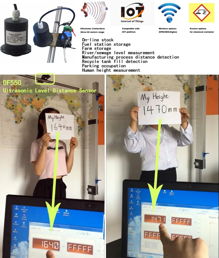 2019 new digital ultrasonic water fuel level sensor integrate GSM / GPRS / WIFI / LoRa / NB-IoT module - ANKUX.COM