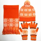 2019 Fashion custom 100% Acrylic Promotional winter hat scarf glove sets