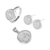 wholesale round shaped jewelry rhodium plated 925 silver african beads jewelry set nigerian
