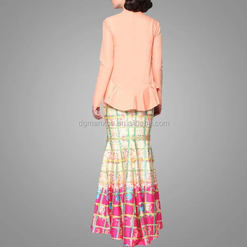 fashion modern printing beading malaysia baju kurung