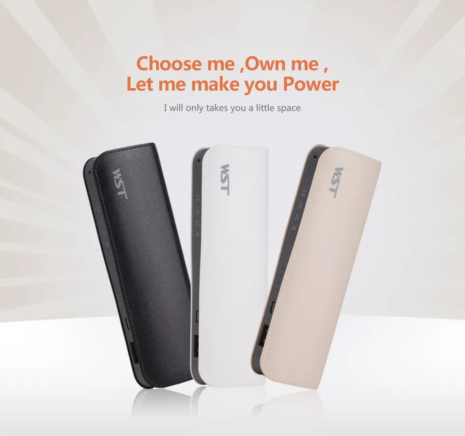 Shenzhen factory WST hot sale 7800mAh leather touch feeling power bank for mobile phone - ANKUX.COM