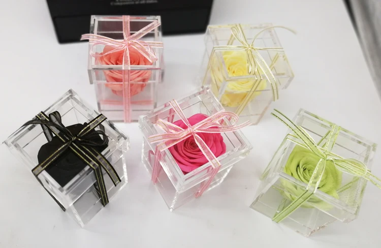 hot sale acrylic box for eternal roses everlasting preserved