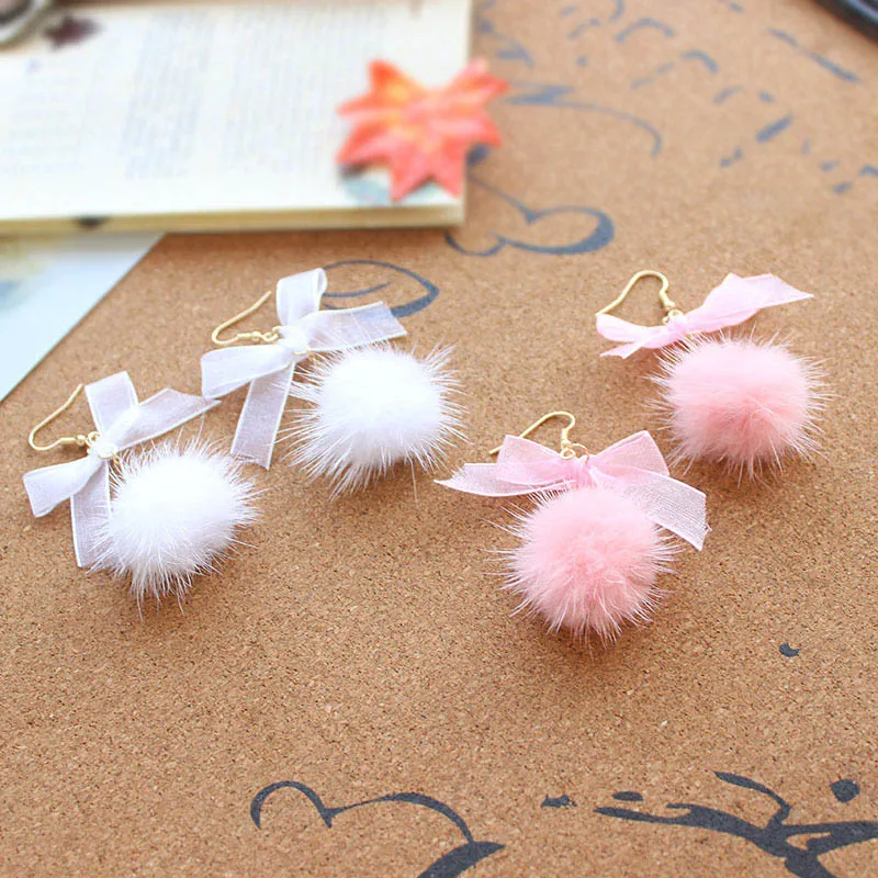 Fluffy Mink Fur Earrings