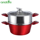 Germany Aluminum Casserole Hot Pot with Stainless Steel Steamer