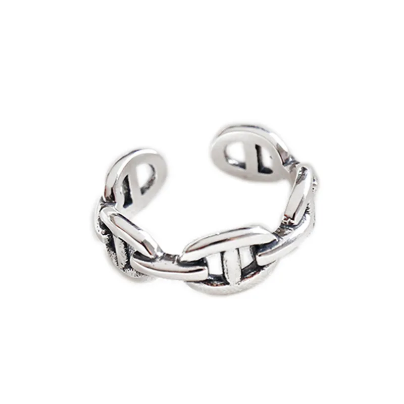 ZXYR025 Korean women fashion S925 sterling silver retro style chain tight ring opening adjustable
ZXYR025 Korean women fashion S925 sterling silver retro style chain tight ring opening adjustable