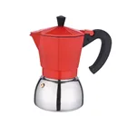 4cup 6cup Red stainless steel Espresso coffee maker moka pot