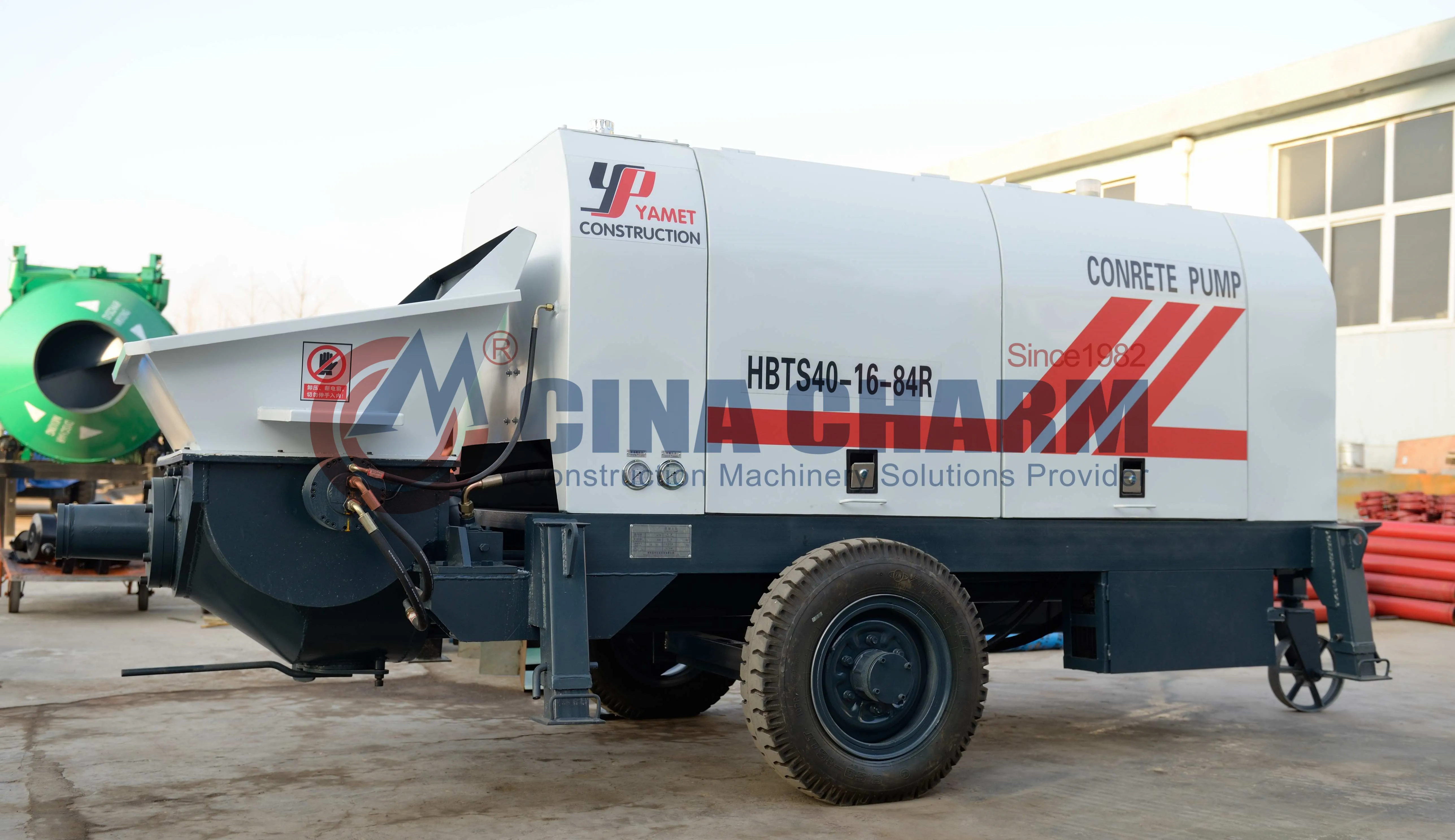 40立方米/h 移动拖车式价格混凝土泵机质量好