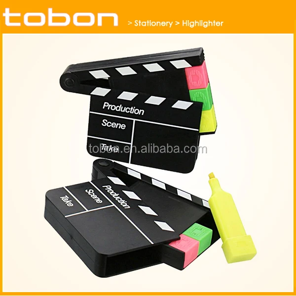 3 in 1 clapboard highlighter, promotion gift highlighter set