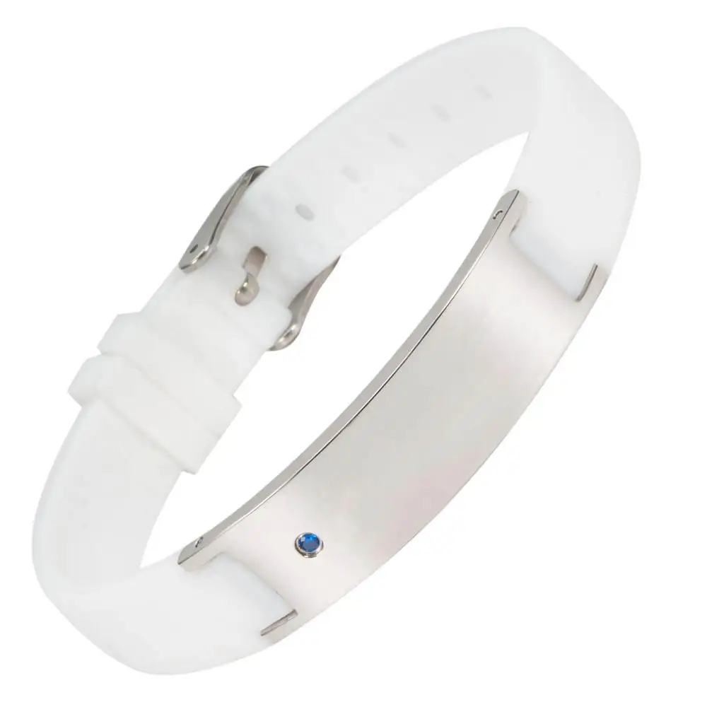 Energinox Id Metal Plate Stainless Steel Silicone Bracelet With Metal Buckle Clasp
Energinox Id Metal Plate Stainless Steel Silicone Bracelet With Metal Buckle Clasp