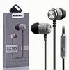 Gray Super bass metal braided wire earbuds with microphone for mobile phone MP3 MP4