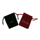 Logo printed hotsale beautiful mini microfiber velvet bags jewelry pouches