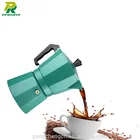 Dark green espresso moka machine for domestic
