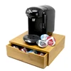 Hot selling Bamboo Wood Coffee Capsule Pod Holder Drawer Storage Organizer Coffee Machine Stand
