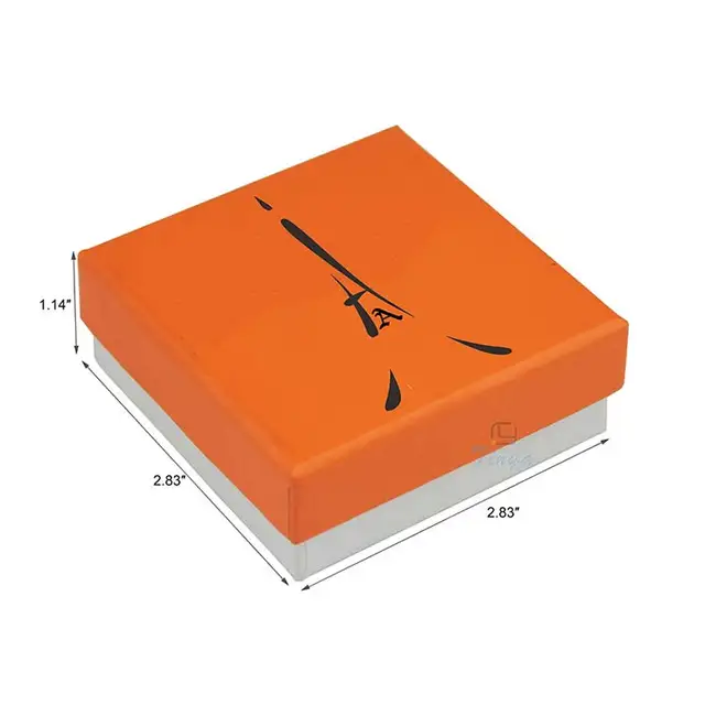 small orange custom logo printed padded gift boxes