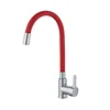 UPC approved deck mounted single handle red kitchen faucet, flexible taps for kitchen