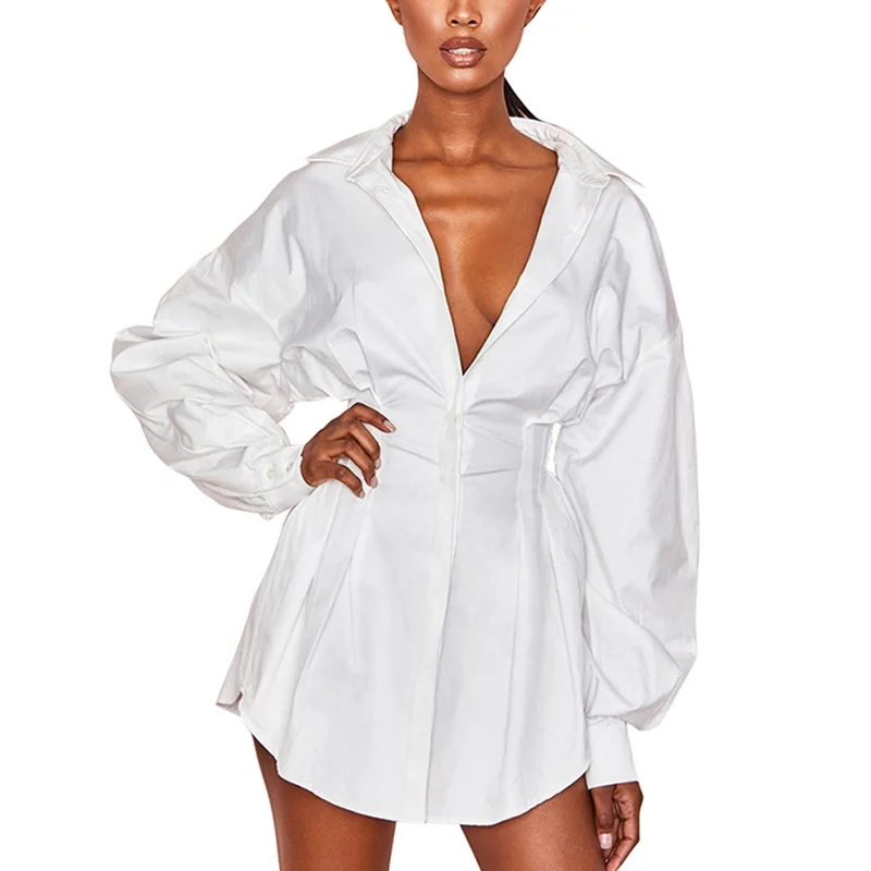 2021 Spring Button Down Gathered Waist Shirt Dresses In White Black Army Green Khaki
2021 Spring Button Down Gathered Waist Shirt Dresses In White Black Army Green Khaki