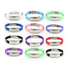 eco-friendly recycled engraved hand fluorescent bead id wristband adjustable silicone rubber bracelet with metal buckle