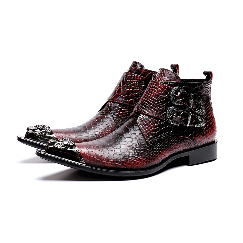 NA147 Luxury Fashion Formal Men Dress Boots Genuine Leather Designer Men Dress Shoes Ankle Boots Party Motorcycle Boots Red, As the picture
NA147 Luxury Fashion Formal Men Dress Boots Genuine Leather Designer Men Dress Shoes Ankle Boots Party Motorcycle Boots Red, As the picture