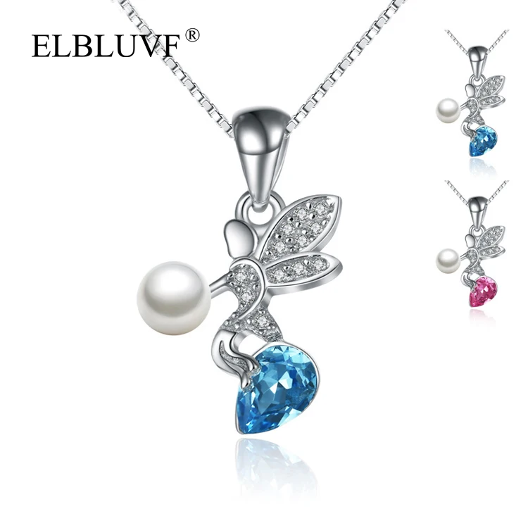 ELBLUVF 925 Sterling Silver Free Shipping Lovely Angle Shape Pendant Zircon Artificial Pearls Jewelry For Women Girls Ladies, Silver+blue
ELBLUVF 925 Sterling Silver Free Shipping Lovely Angle Shape Pendant Zircon Artificial Pearls Jewelry For Women Girls Ladies, Silver+blue