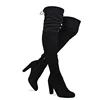 Sexy Suede Over The Knee Boots Block High Heel Winter Boots For Women