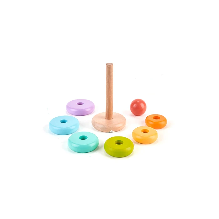 Customized Educational Toy Rainbow Stacker,Ring Rainbow Stacker Wooden Toy