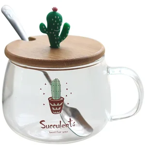 tea drinking cup ,home use borosilicate clear glass coffee mug