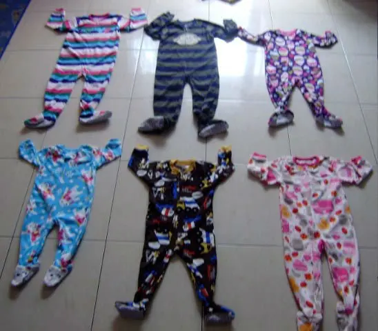 5,000 (1 Pc) SET = FULL ZIPPER BABY TODDLER GIRLS (0 - 5 YEARS) FLEECE PJ WITH FOOTIES / SHOES