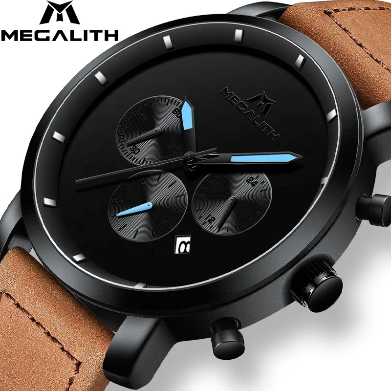 MEGALITH hot selling watch three-eye man military quartz strap watch men wrist watch clock Relogio Masculino
MEGALITH hot selling watch three-eye man military quartz strap watch men wrist watch clock Relogio Masculino
