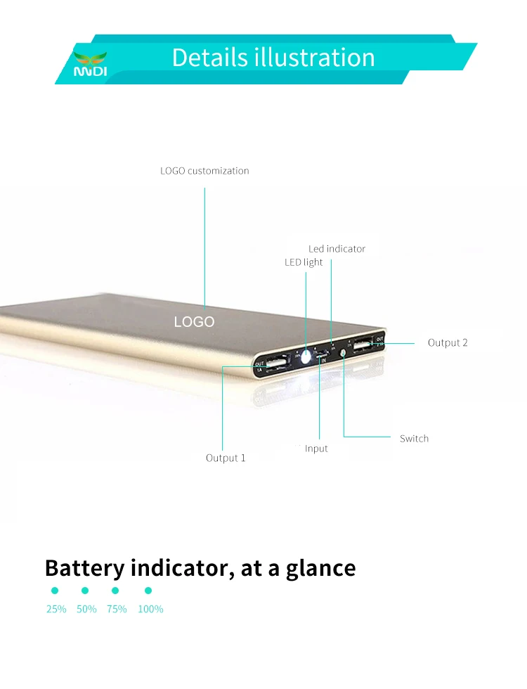 2019 Classical Ultra slim powerbank 10000mah with your logo brand for Promotion gift - ANKUX.COM