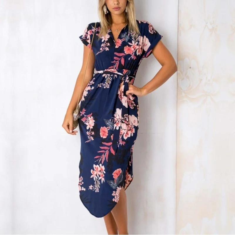 Women Summer Fashion Short Sleeve Floral Print Elegant Dress Drawstring Waist Slim Party Beach Irregular Maxi Dress
Women Summer Fashion Short Sleeve Floral Print Elegant Dress Drawstring Waist Slim Party Beach Irregular Maxi Dress