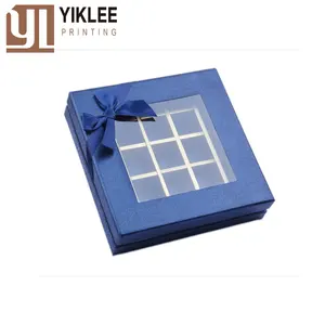 chocolate paper packaging box with gloden paper grid divider